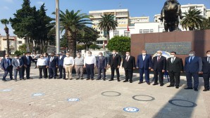 HESOB’tan Atatürk anıtına çelenk