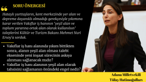 Hatay asıllı HDP Adana Milletvekili  Tulay Hatimoğulları Oruç vakıf İşhanı konusunu TBMM’ye taşıdı