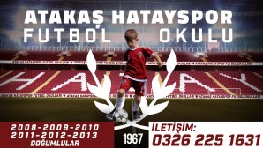 Atakaş Hatayspor Futbol Okulu kayıtları 1 Haziran Salı günü sona eriyor