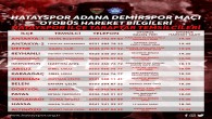 Atakaş Hatayspor  Adana Demirspor maçının ilçelerden hareket saatleri belirlendi