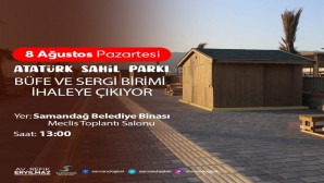 Samandağ Atatürk Sahil Parkında bulunan Büfe ve Sergi birimleri ihaleye çıkıyor!