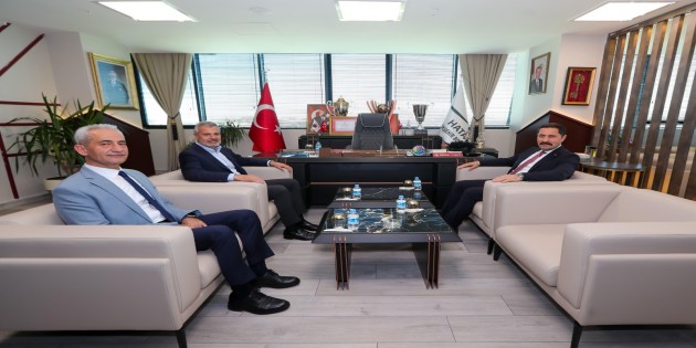 <strong>Hatay Büyükşehir Belediye Başkanı Mehmet Öntürk, Hatay Valisi Mustafa Masatlı’yı ağırladı!</strong>