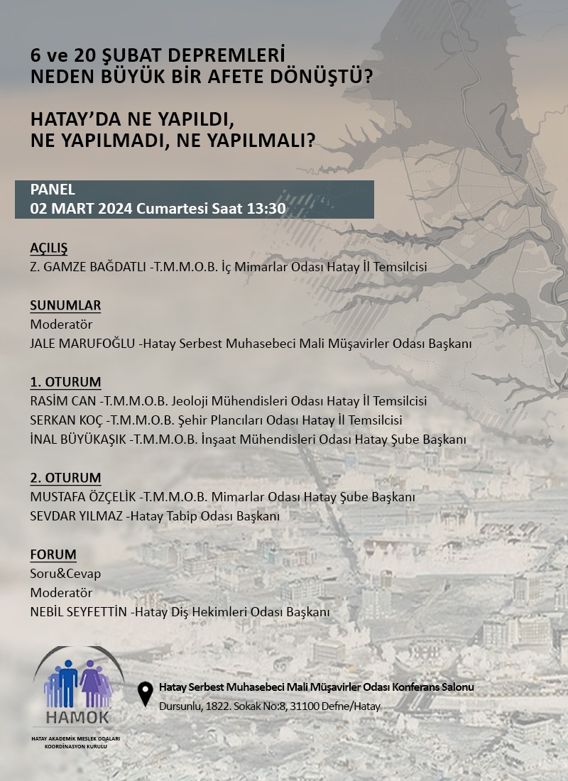 HAMOK’tan Deprem Paneli! HAMOK’tan Deprem Paneli!
