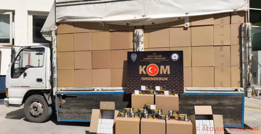 BELEN UYGULAMA NOKTASINDA BANDROLSÜZ 2.760.000 ADET MAKARON YAKALANDI BELEN UYGULAMA NOKTASINDA BANDROLSÜZ 2.760.000 ADET MAKARON YAKALANDI