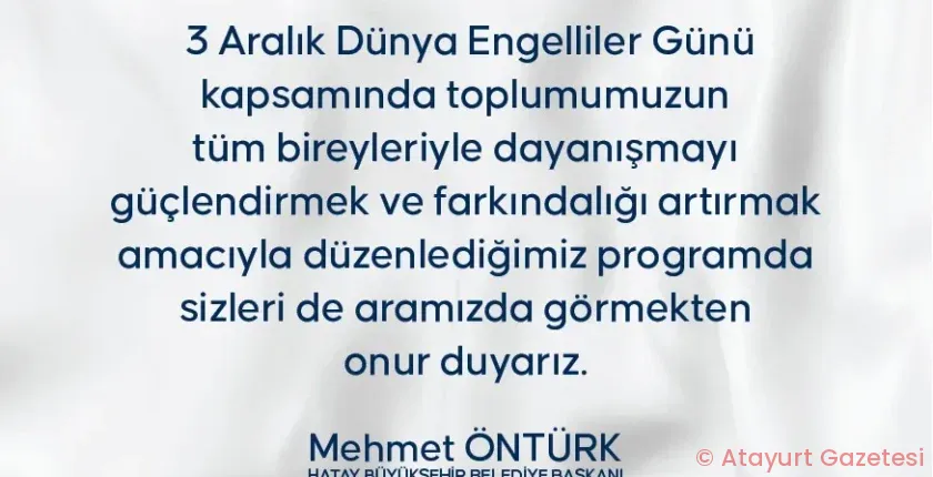 HATAY BÜYÜKŞEHİR BELEDİYESİ’NDEN ÖZEL ÇOCUKLARA PROGRAM